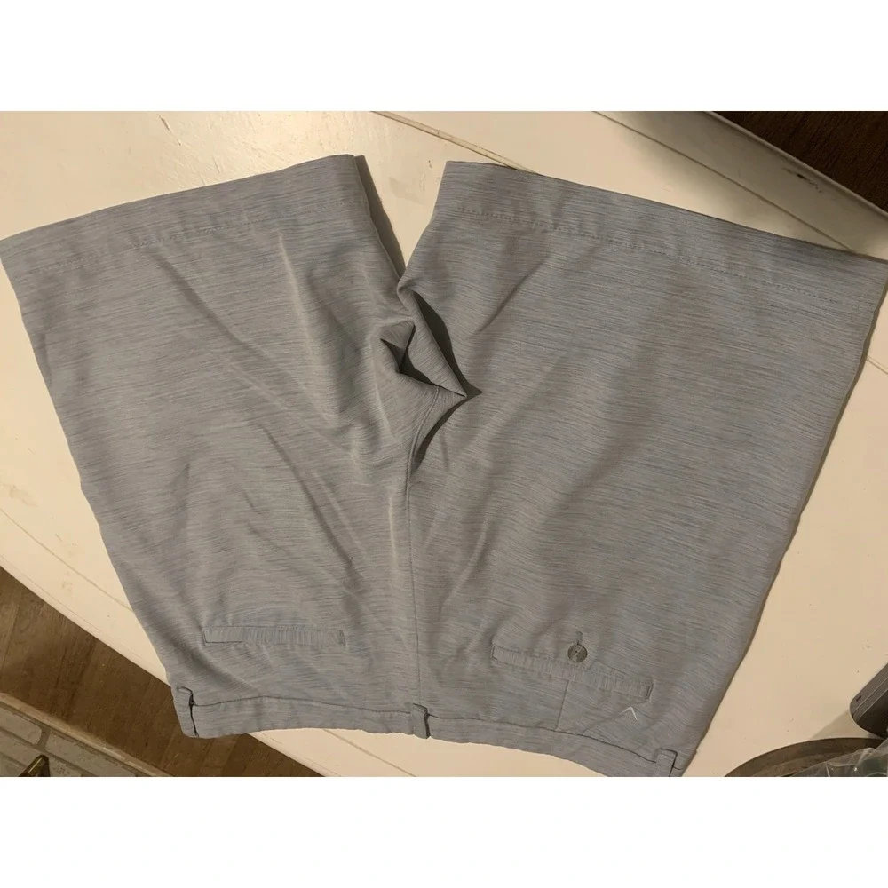 Callaway Men's Golf Shorts Sz 38 Light Heather W/pattern Flat Front Inseam 9